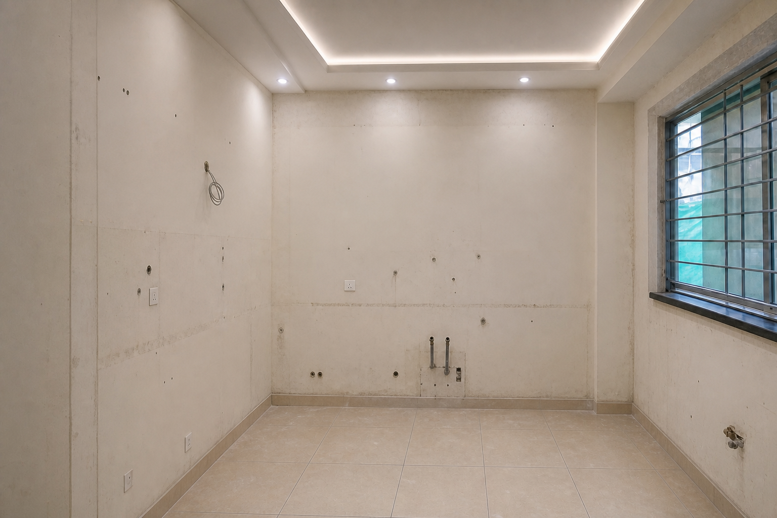 Same kitchen room before cabinet installation